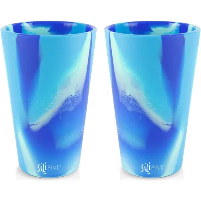 Silipint Silicone Pint Glasses 2 Pack Arctic Sky 16oz Unbreakable Cups