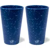 Silipint Silicone Pint Glasses 2 Pack Speckled Blue 16oz Unbreakable Cups