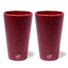 Silipint Silicone Pint Glasses 2 Pack Speckled Red 16oz Unbreakable Cups