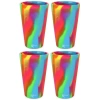 Silipint Silicone Pint Glasses 4 Pack Hippie Hops 16oz Unbreakable Cups