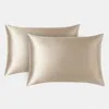 Silk And Bears Neutrals Golden Beige Set Of Two Mulberry Silk Pillowcases – Pure Silk, Envelope Style In Neutral