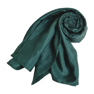 Silk And Bears Women's Emerald Green Mulberry Silk Scarf – Handmade Sheer Shawl In Pure Silk