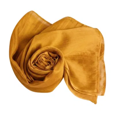 Silk And Bears Women's Gold Habotai Silk Scarf – Wedding Silk Shawl Wrap In Orange