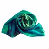 Silk And Bears Women's Green Emerald Blue Violet Brushstroke Silk Scarf – Hand-dyed Mulberry Silk Wrap In Green