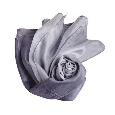 Silk And Bears Women's Grey White Ombre Silk Scarf – Hand-dyed Mulberry Silk Shawl, Lightweight Elegant Wrap In Gray