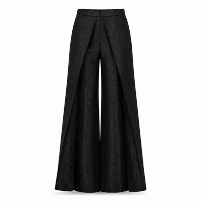 Silk And Bears Women's Ophelia Black Wide Leg Palazzo Trouser