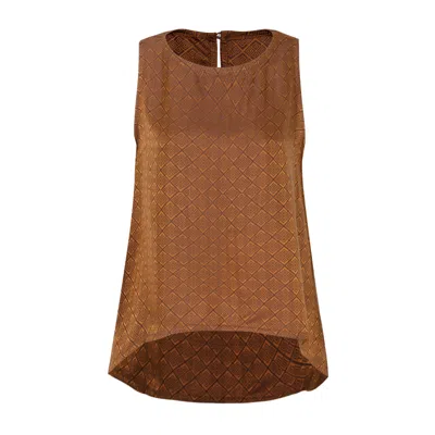 Silk And Bears Women's Ophelia Bronze Gold Draped Silk Shell Top