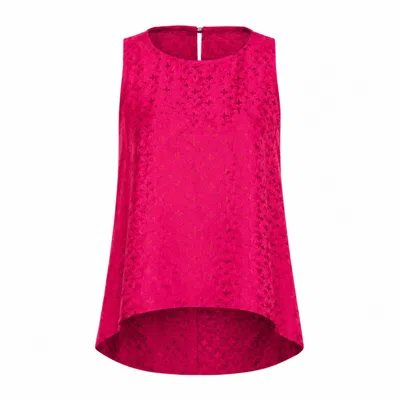 Silk And Bears Women's Pink Ophelia Fuchsia Draped Silk Shell Top