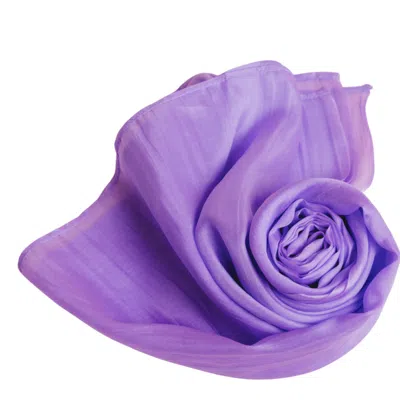 Silk And Bears Women's Purple Hand-dyed Lavender Silk Evening Shawl – Mulberry Silk Scarf