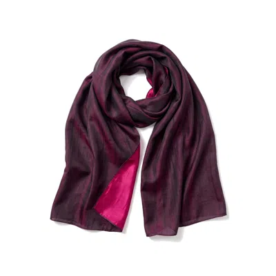 Silk And Bears Women's Purple / Pink Plum & Fuchsia Reversible Silk Shawl In Multi