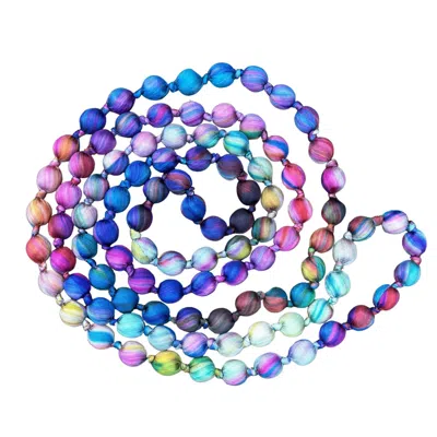 Silk And Bears Women's Rainbow Silk Bead Necklace – Hand-wrapped & Knotted In Multi