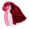 Silk And Bears Women's Red / Pink Burgundy To Blush Ombre Mulberry Silk Scarf – Handmade & Hand-dyed In Multi