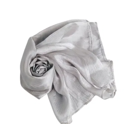 Silk And Bears Women's Silver Grey Habotai Silk Scarf – Wedding Silk Shawl Wrap