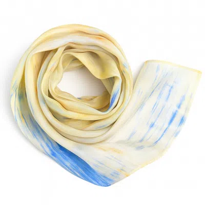Silk And Bears Women's Yellow Sunlight Brushstroke Habotai Silk Scarf – Hand-dyed Mulberry Silk