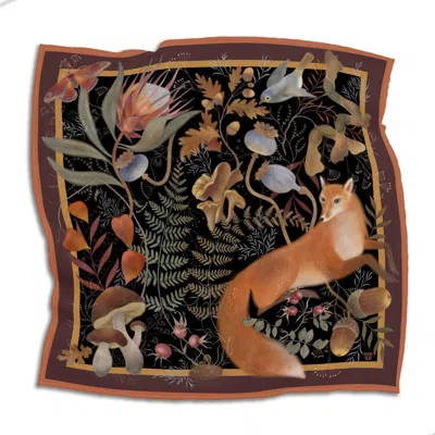 Silk&soul Women's Brown / Gold Dark Fox Scarf In Multi