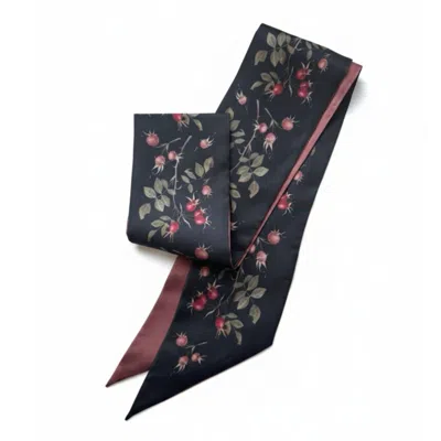 Silk&soul Women's Long Rosehip Motif Scarf In Multi
