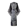 Silk&soul Women's Tree Of Life Silk Robe In Black