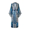Silk&soul Women's Tree Of Life Silk Robe In Blue