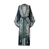 Silk&soul Women's Tree Of Life Silk Robe In Green