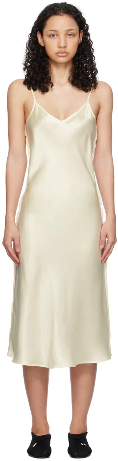 Silk Laundry Beige 90's Slip Dress In Ecru