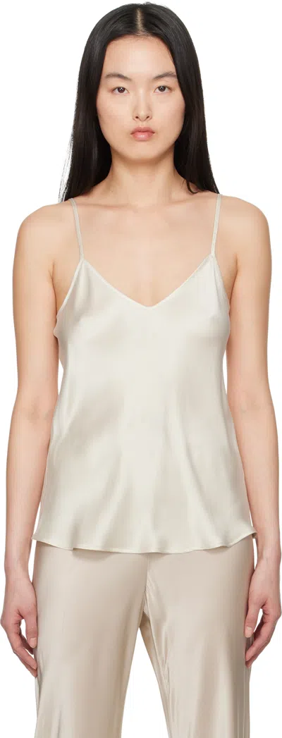 Silk Laundry Beige Bias Cut Camisole In Hazelnut