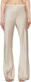 Silk Laundry Beige Bias Cut Lounge Pants In Hazelnut