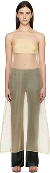 Silk Laundry Beige Organza A-line Midi Dress In Beige