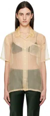 Silk Laundry Beige Organza Camp Shirt In Beige