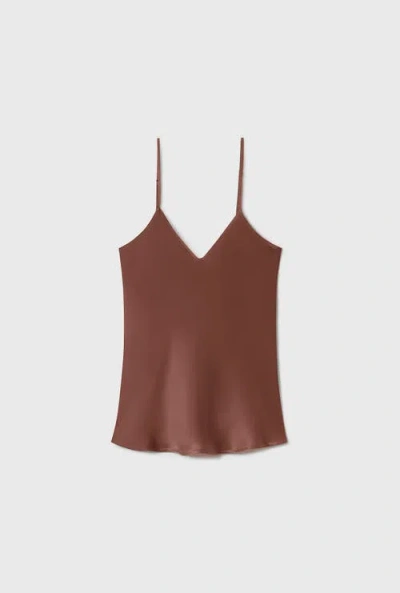 Silk Laundry Bias Cut Cami In Brown