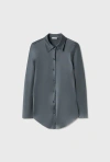 Silk Laundry Bias Cut Shirt Slate In Slate