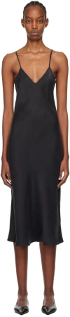 Silk Laundry Black 90s Midi Dress In Black