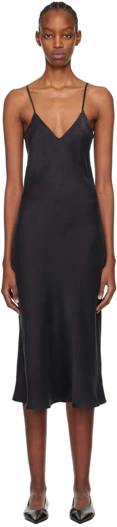 Silk Laundry Black 90's Midi Dress