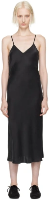 Silk Laundry Black 90s Midi Dress In Black