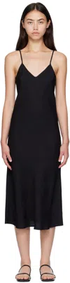 Silk Laundry Black 90s Midi Dress In Black