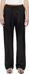 Silk Laundry Black Twill Slouch Lounge Pants In Black