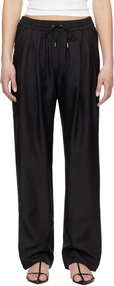 Silk Laundry Black Twill Slouch Lounge Pants