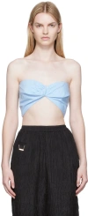 Silk Laundry Blue Twist Tank Top In 5214 Sky