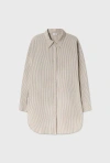 Silk Laundry Cotton Round Shirt Slate Stripe In Slate Stripe
