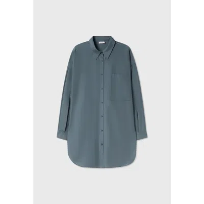 Silk Laundry Cotton Silk Round Shirt Slate
