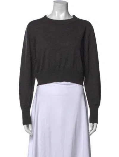 Pre-owned Silk Laundry Crew Neck Sweater In Gray