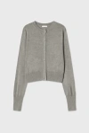 Silk Laundry Gray Cropped Cardigan In Moon