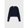 Silk Laundry Cropped Crewneck Azul Melange In Azul Melange