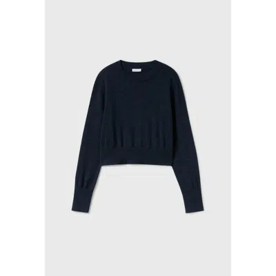 Silk Laundry Cropped Crewneck Azul Melange
