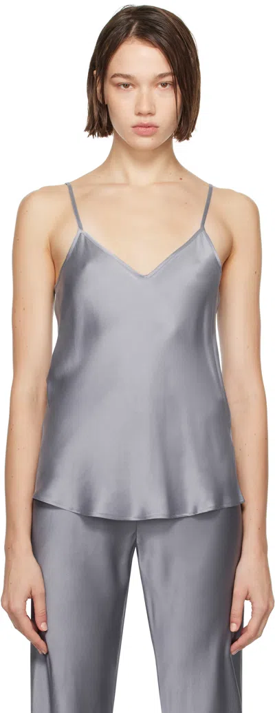 Silk Laundry Gray Bias-cut Camisole In Storm