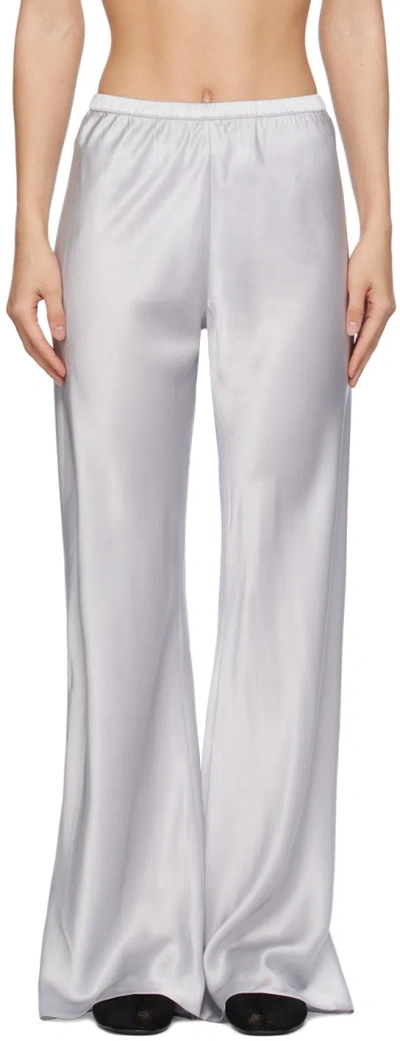 Silk Laundry Gray Bias-cut Lounge Pants In Alabaster