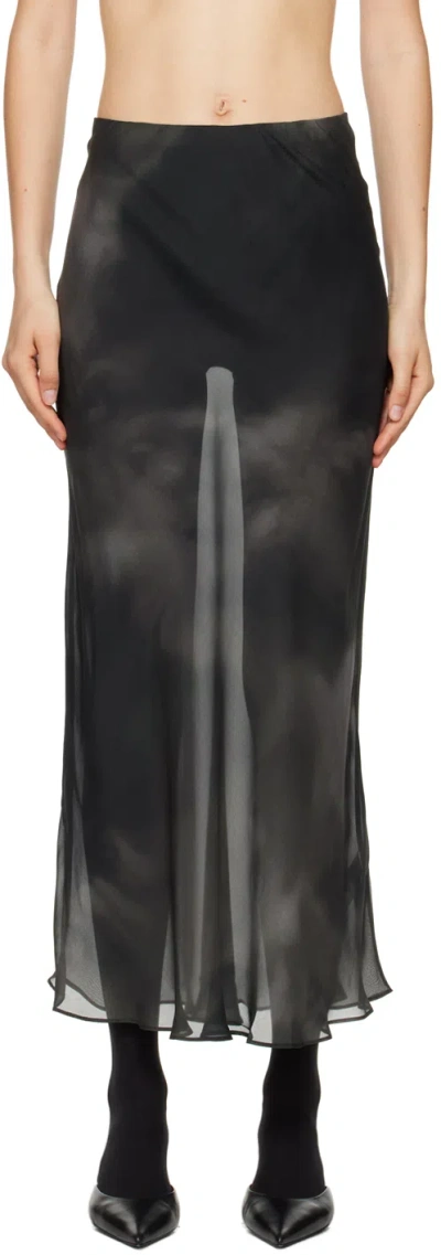 Silk Laundry Gray Bias-cut Maxi Skirt In Smoke
