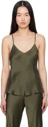 Silk Laundry Green Bias Cut Camisole In Pine