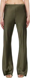Silk Laundry Green Bias Cut Lounge Pants In Pine