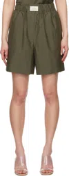 Silk Laundry Green Cotton Silk Boxer Shorts In Pine