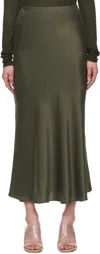 Silk Laundry Green Long Bias Cut Maxi Skirt In Pine